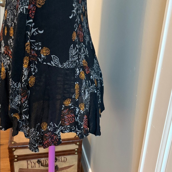 Free People Black Floral Long Sleeve Backless Dress - Picture 8 of 13
